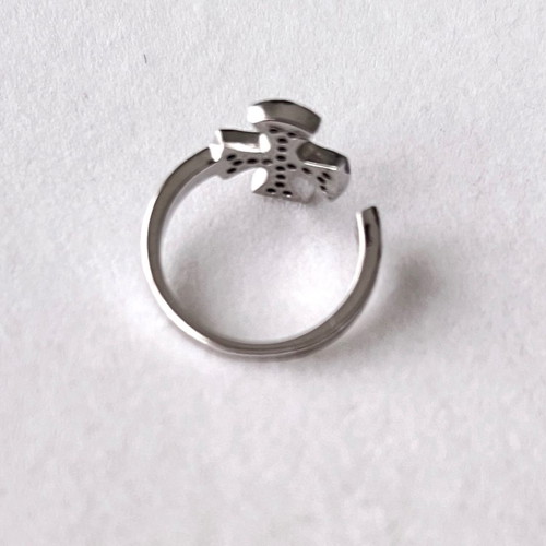 Silver .925 plated ring with black zirconia new