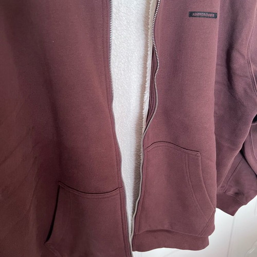 Abercrombie & Fitch fleece jacket XL like new, dark red