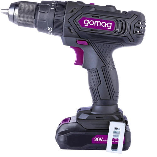 Gomag GO-CSK74/2 Cordless Impact Drill 20V with 2 Batteries and 74 Accessories