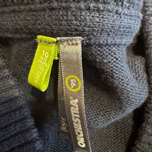 Orchestra knitted cardigan like new, white and blue, size S