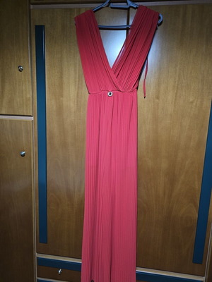 Lynne red pleated jumpsuit like new