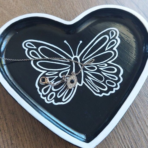 Gypsum heart tray new, handmade decorative
