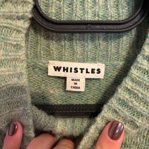Whistles light green sweater 38% wool like new