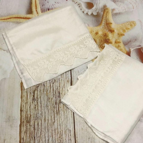 Set of 2 used cotton salon napkins 101x61 cm