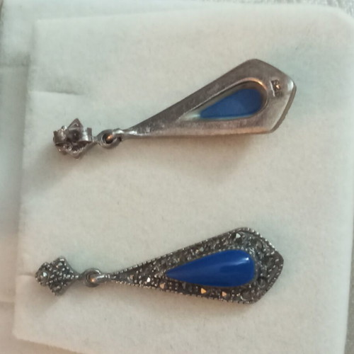 Silver 925 vintage earrings with marcasite used