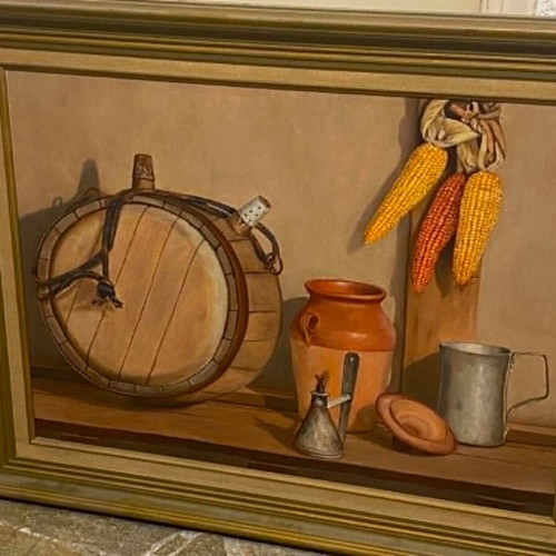Th. Delis surrealist painting 1977