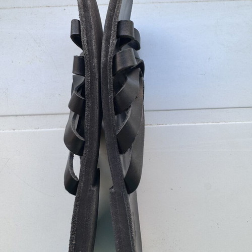 Black leather sandals size 39 used