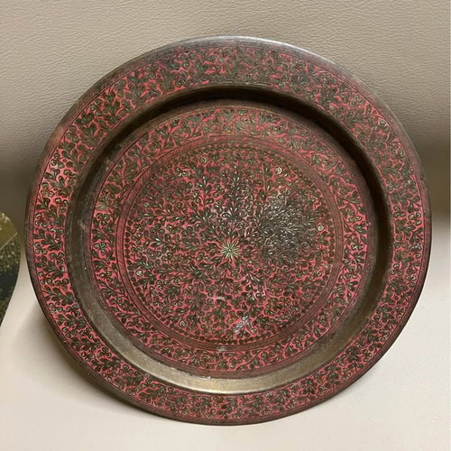Vintage copper tray 31cm used