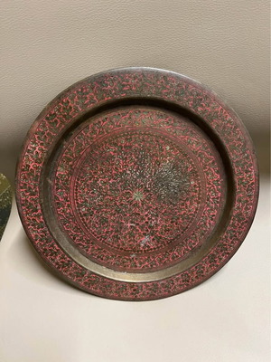 Vintage copper tray 31cm used
