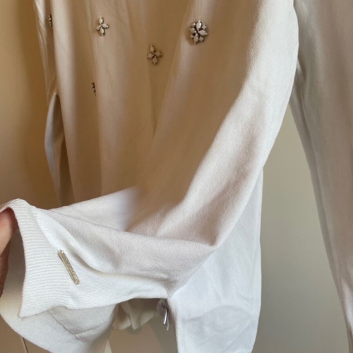Guess white knitted blouse with long sleeves, like new, XSmall
