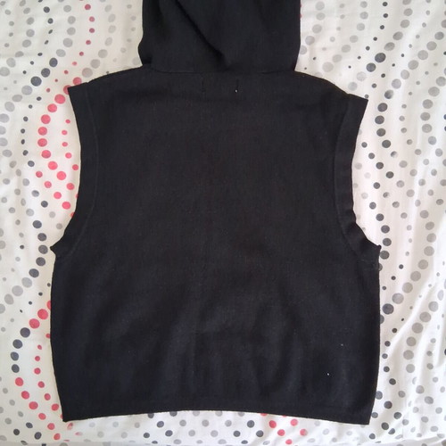 Bershka Crop Sleeveless Hoodie Like New Black