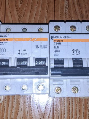 Merlin Gerin Multi 9 Three-Phase Circuit Breakers Like New, Set of 4
