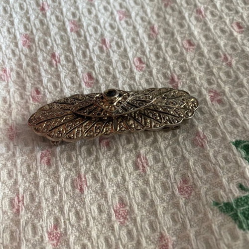 Vintage silver pin used, 80s style