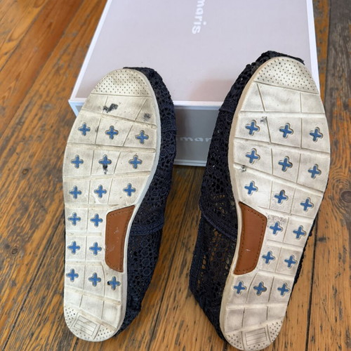 Exe flat espadrilles used, lace, size 37, blue