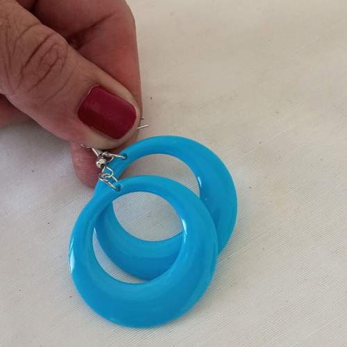 Pop Art Blue Earrings with Stainless Steel Hooks