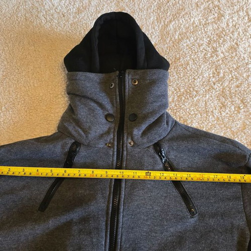 Jacket XL with hood, thin spring, like new, black and gray