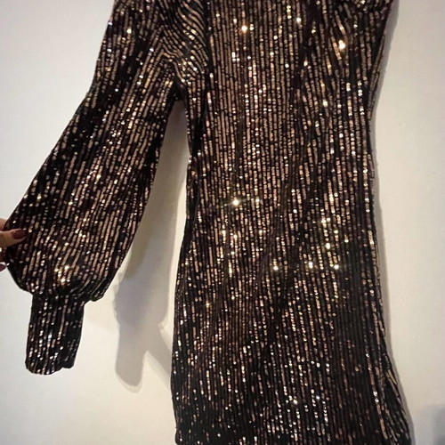 Lynne mini dress black with gold sequins -  24,00 - Vendora.cy