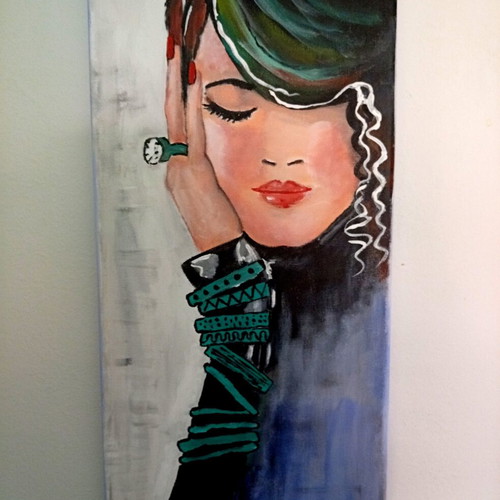 Painting on canvas with acrylics 20×40 cm new