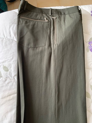 Gianni Versace men's wool trousers with zipper pocket, olive green, size 50