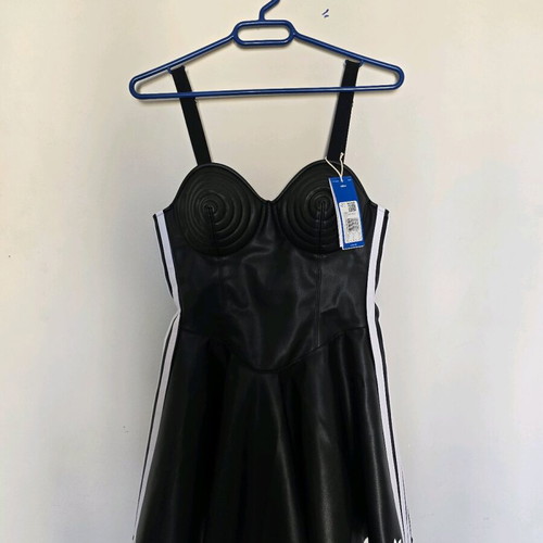 Adidas faux leather dress new, limited edition, black, size S