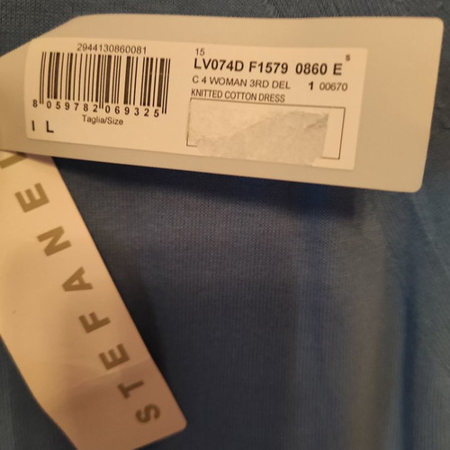 Stefanel cotton dress new, blue royal, size L