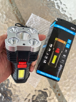 LED Φακός χειρός καινούργιος με ενσωματωμένη μπαταρία λιθίου