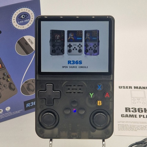 Retro Game Console R36S HD Black New