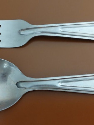 Greek Army collectible fork and spoon used, stainless steel