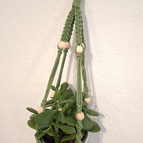 Handmade Macrame Plant Hanger for Pots up to 15 cm, 63 cm Long