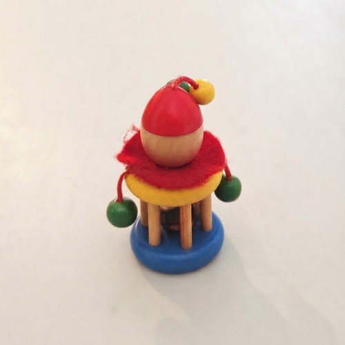 Vintage wooden clown rattle