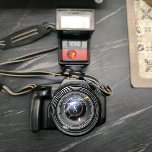 Canon EOS 600 and 1000F with 2 EF lenses and flash like new