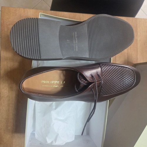 Philippe Lang men's leather moccasins brown size 41 new
