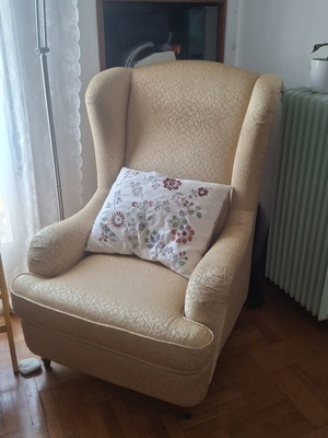 Armchair used, beech wood, like new condition