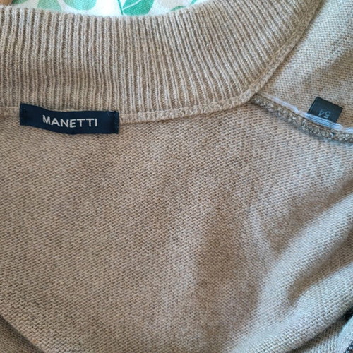 Manetti men's cardigan like new, knitted with zipper, beige XL