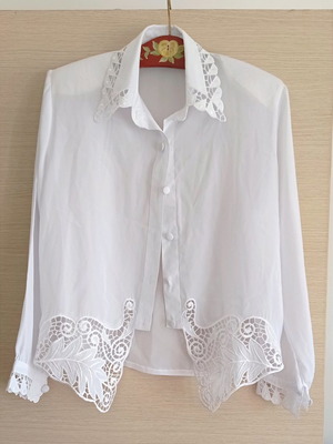 White shirt with rich lace used, size large