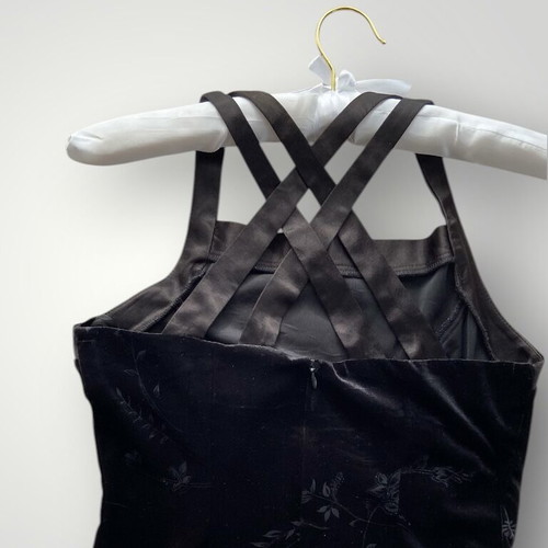 90s velvet dress used, black, size S