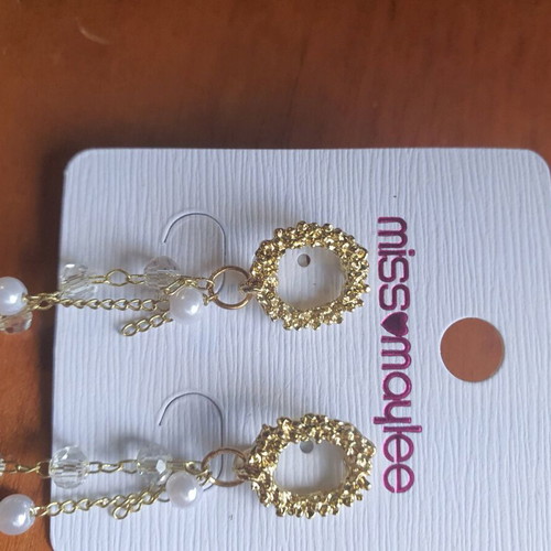 Long earrings new with blue butterfly and gold details