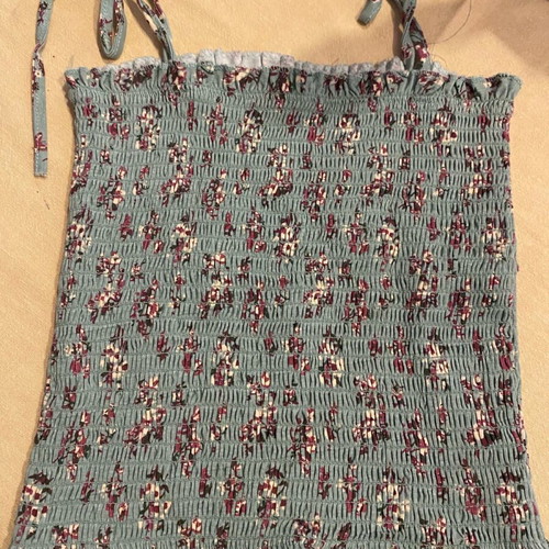 Top blouse green elastic size XS like new