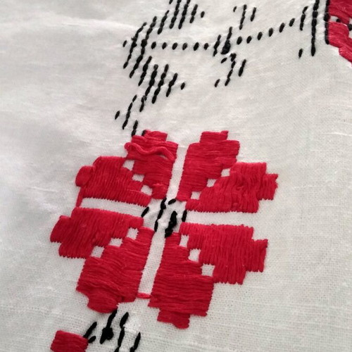 Handmade Linen Tablecloth with Traditional Embroidery, New