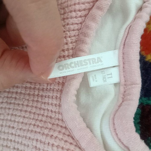 Baby girl sleeping bag pink used up to 74 cm with detachable sleeves