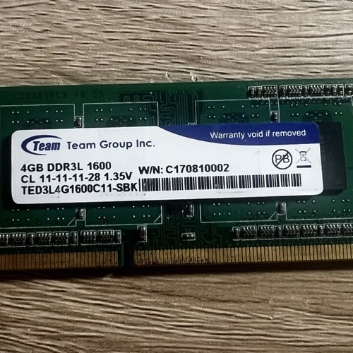 TeamGroup Elite DDR3L 1x4GB 1600MHz Laptop Memory module like new