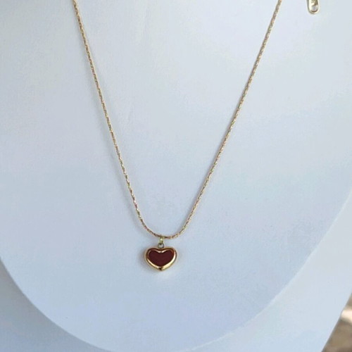 Steel Necklace New, red and gold colors