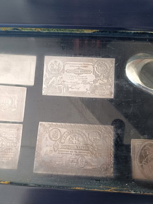 Silver Plates 1000 Grade Used Greek Banknotes Collectible Set