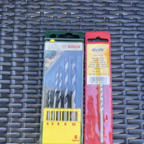 Bosch drill bit set 5pcs new with free 7 mm Ruko drill bit
