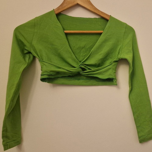 Crop top green, like new, sizes XS-S