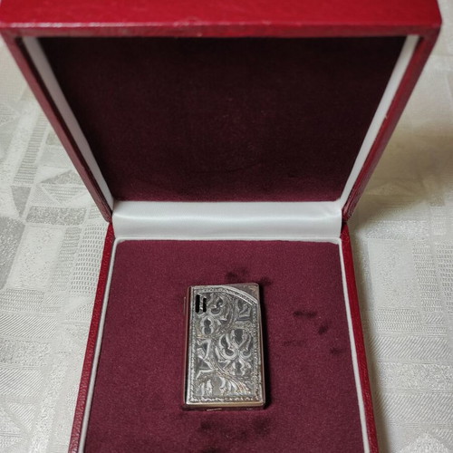 Marco Best piezoelectric lighter, silver-plated with designs