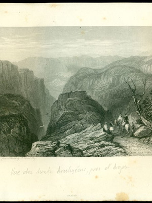 Old engraving 19th century used, Argos region