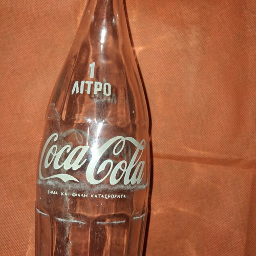 Coca-Cola glass bottle 1 liter used vintage collectible
