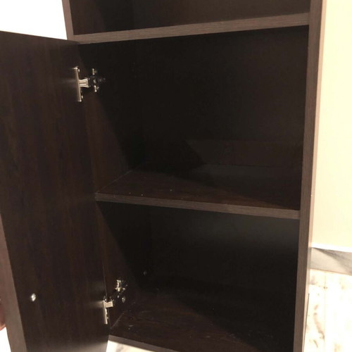 Storage cabinet like new, dark brown, with shelf and door
