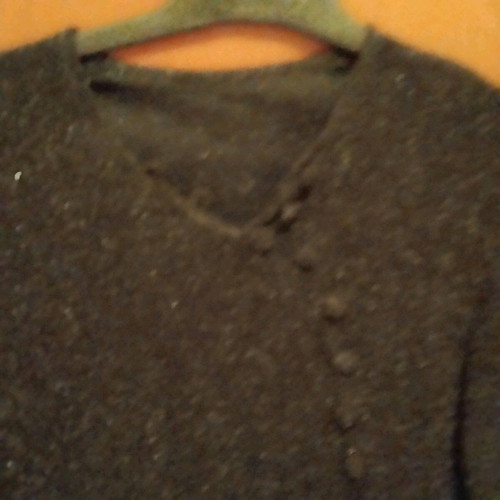 Thin black blouse with silver decorative buttons medium like new, semi-transparent